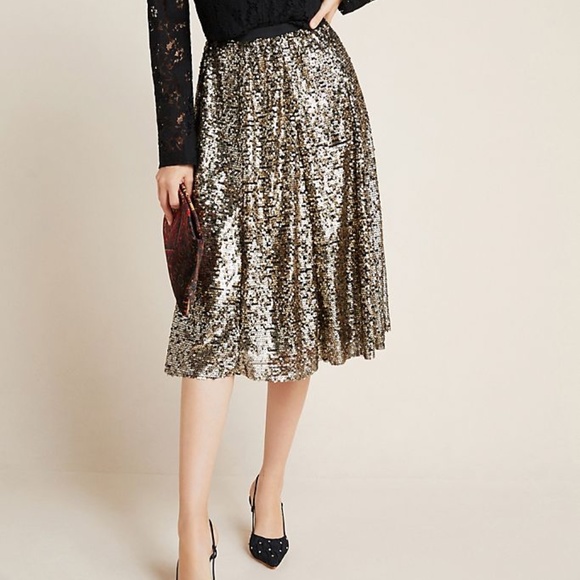 Anthropologie Dresses & Skirts - Anthropologie Maeve Orleans Sequined Midi Skirt